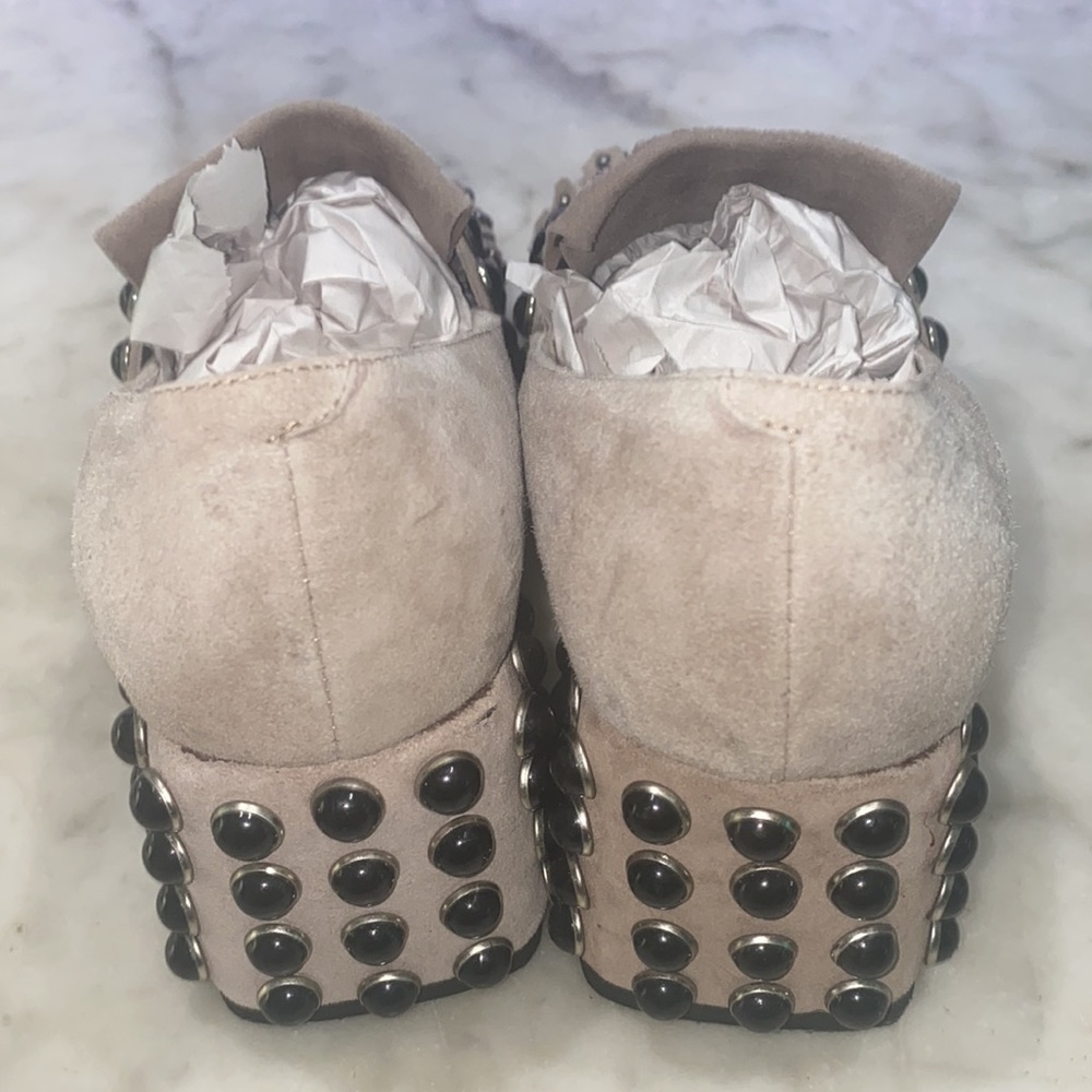 Jeffery Campbell Suede Studded Embellished Chunk Heel Mule - Picture 3 of 16